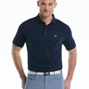 Men's Callaway Micro Hex Golf Polo Shirt - Navy Peacoat - Size Large